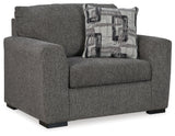 Gardiner Pewter Oversized Chenille Chair head-on view