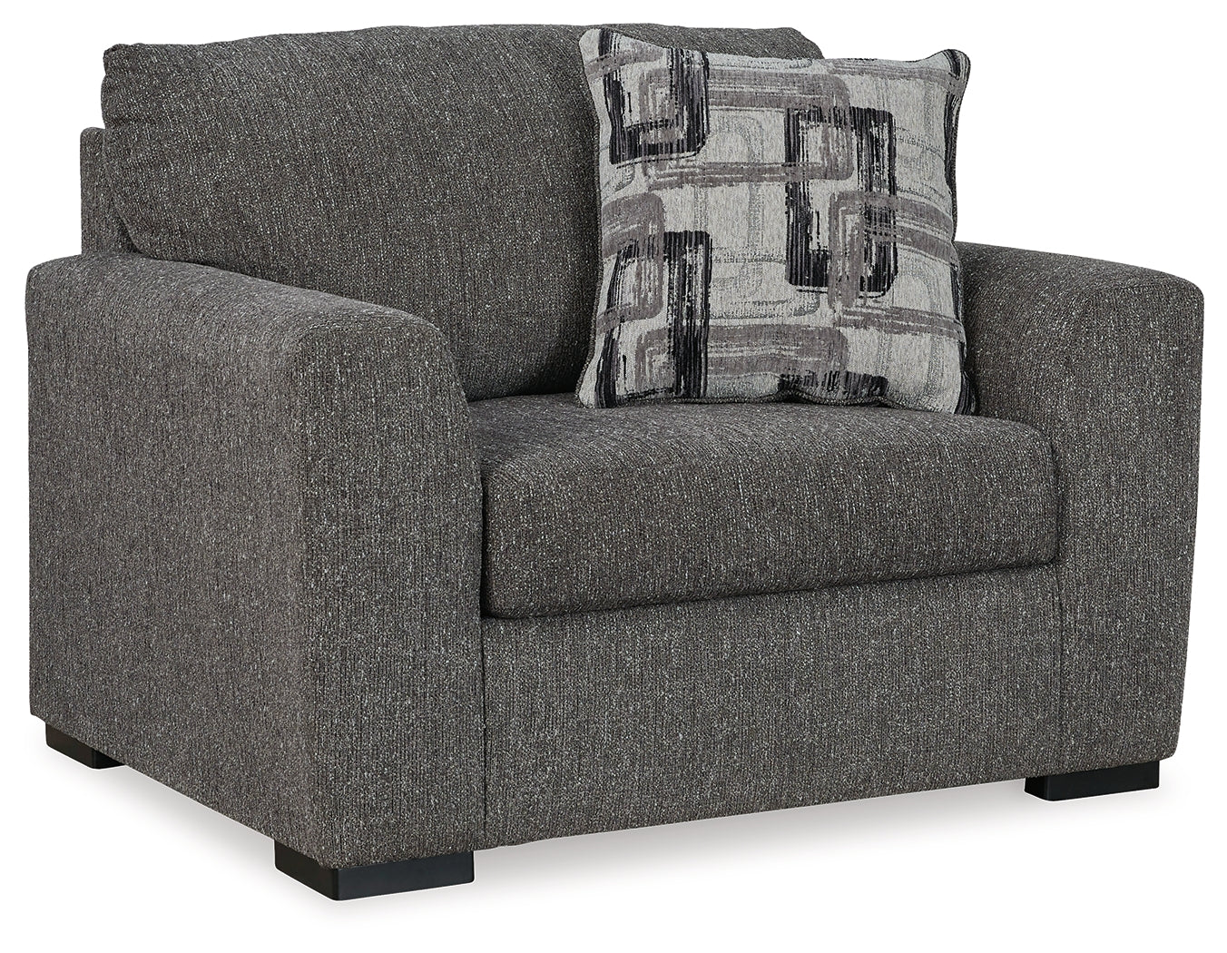Gardiner Pewter Oversized Chenille Chair head-on view