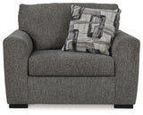 Gardiner Pewter Oversized Chenille Chair side view