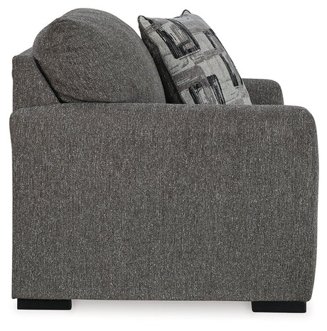 Gardiner Pewter Oversized Chenille Chair back view