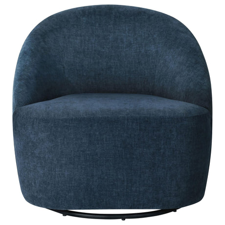 Leon Upholstered Barrel Swivel Accent Chair Navy — product image 2