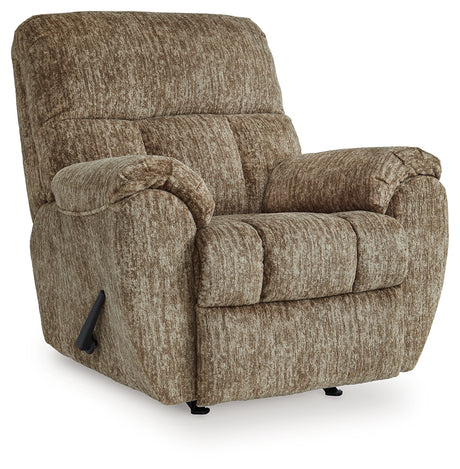 Stayfish taupe chenille velvet recliner chair side view