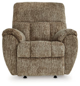 Back view of Stayfish taupe chenille velvet recliner chair
