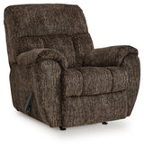 Stayfish chocolate chenille velvet recliner main angled view