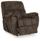 Side view of Stayfish chocolate chenille velvet recliner
