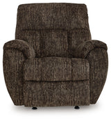 Reclining position of Stayfish chocolate chenille velvet recliner