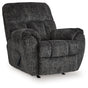 Stayfish Gunmetal Chenille Velvet Recliner main angled view