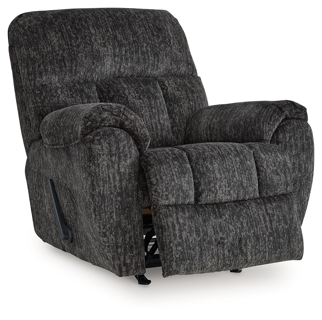 Side view of Stayfish Gunmetal Chenille Velvet Recliner