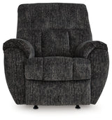 Reclining position of Stayfish Gunmetal Chenille Velvet Recliner