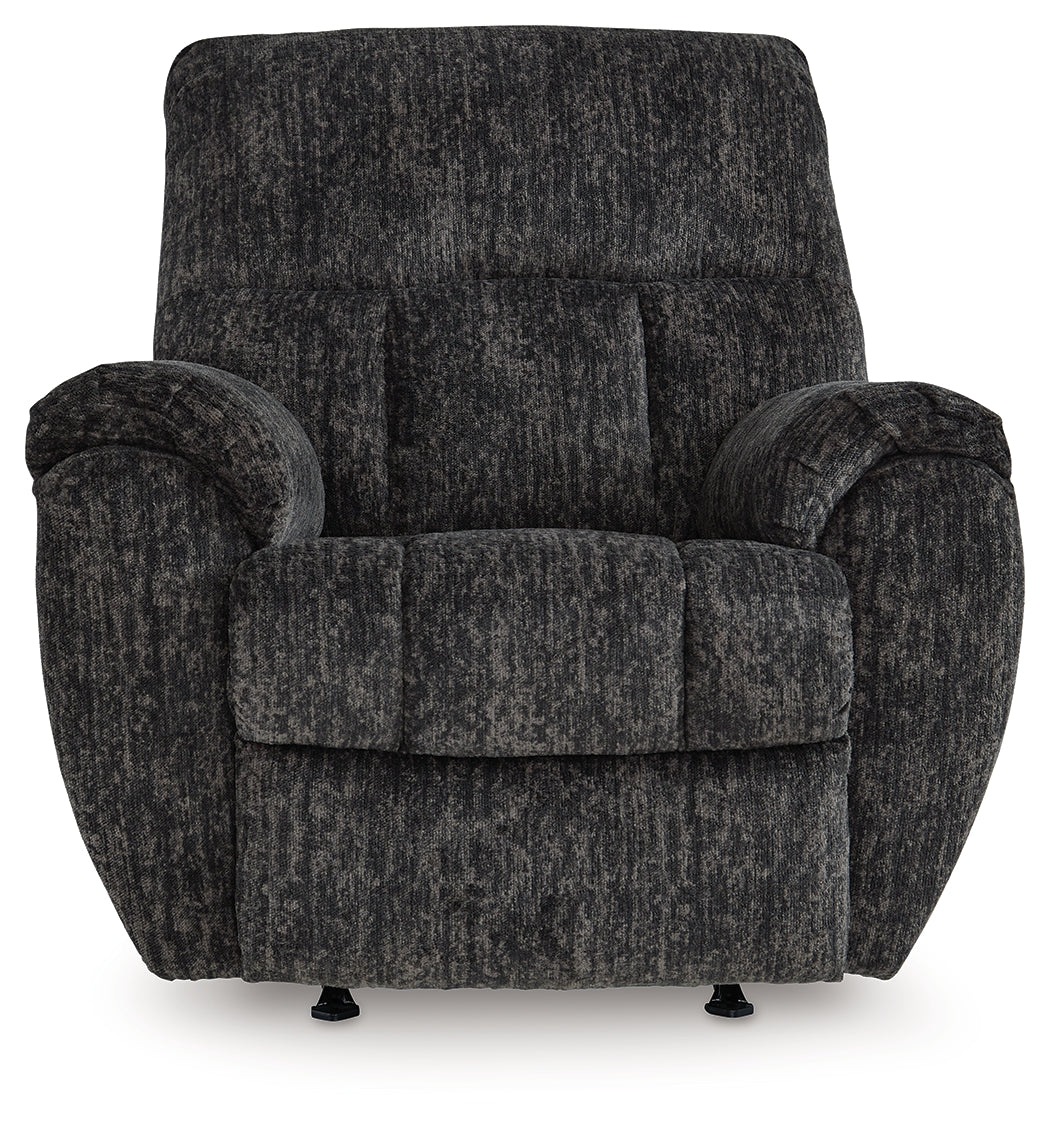 Reclining position of Stayfish Gunmetal Chenille Velvet Recliner