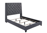 Close-up of tufted velvet headboard on Chantilly Queen Bed