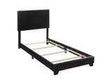 Erin Black PU Faux Leather Upholstered King Bed front view