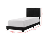 Erin Black PU Faux Leather Queen Upholstered Bed frontal view