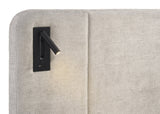 Freya Light Gray Upholstered Panel LED Queen Bed view 5