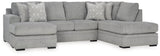 main view of Casselbury Cement 2-Piece Sectional with Ottoman sectional sofa