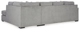 side view of Casselbury Cement 2-Piece Sectional with Ottoman sectional sofa
