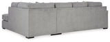 Room view showcasing Casselbury Cement Velvet sectional with chaise
