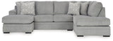 Close-up detail of Casselbury Cement Velvet sectional fabric and cushions