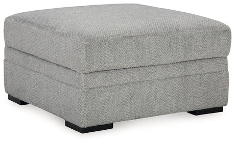 Side angle of Casselbury Cement 2-Piece Sectional Sofa with Ottoman