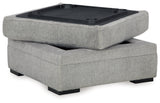 detail view of Casselbury Cement 2-Piece Sectional with Ottoman sectional sofa