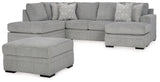 side view of Casselbury Cement 2-Piece Sectional with Ottoman sectional sofa