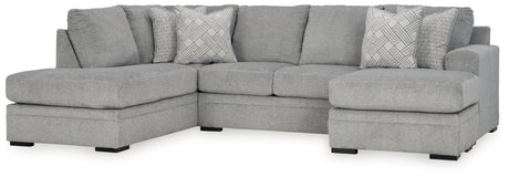 Room view of Casselbury Cement 2-Piece Sectional Sofa with Ottoman setup
