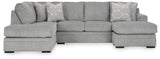 detail view of Casselbury Cement 2-Piece Sectional with Ottoman sectional sofa