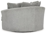 Casselbury Cement Velvet Oversized Swivel Accent Chair fabric swatch