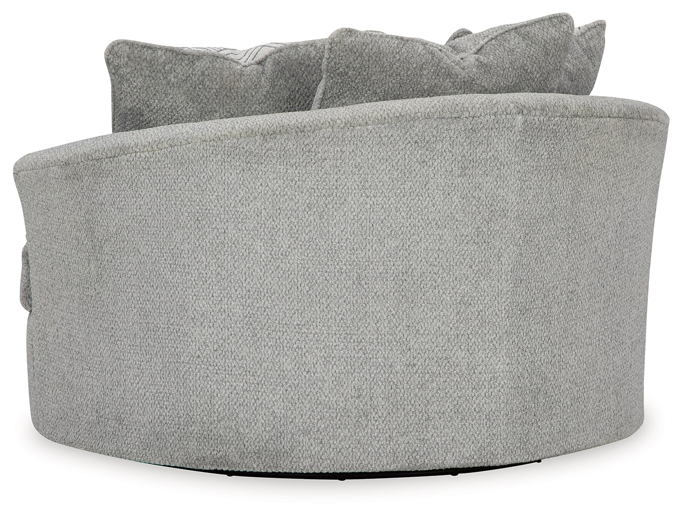 Casselbury Cement Velvet Oversized Swivel Accent Chair fabric swatch