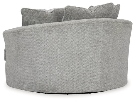 Casselbury Cement Velvet Oversized Swivel Accent Chair fabric swatch