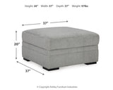detail view of Casselbury Cement 2-Piece Sectional with Ottoman sectional sofa