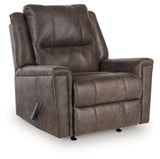 Lixtowel Walnut Faux Leather Recliner side view