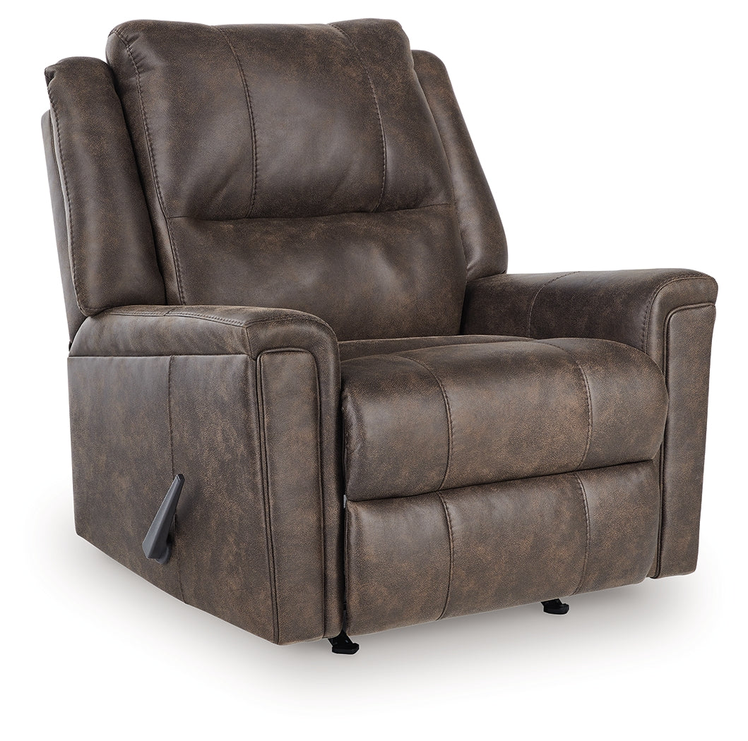 Lixtowel Walnut Faux Leather Recliner side view