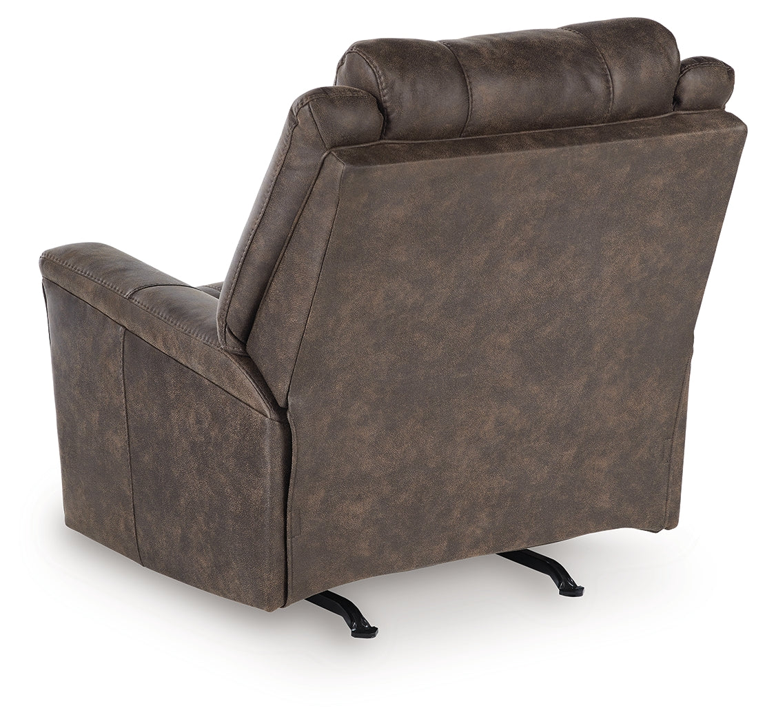 Lixtowel Walnut Faux Leather Recliner back view