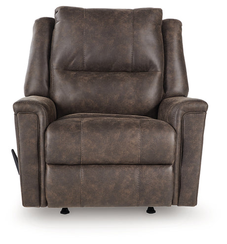 Lixtowel Walnut Faux Leather Recliner front view