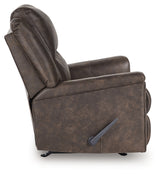 Lixtowel Walnut Faux Leather Recliner close side view