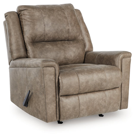 side view of Lixtowel Fog Faux Leather Recliner