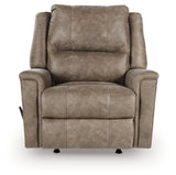 front view of Lixtowel Fog Faux Leather Recliner