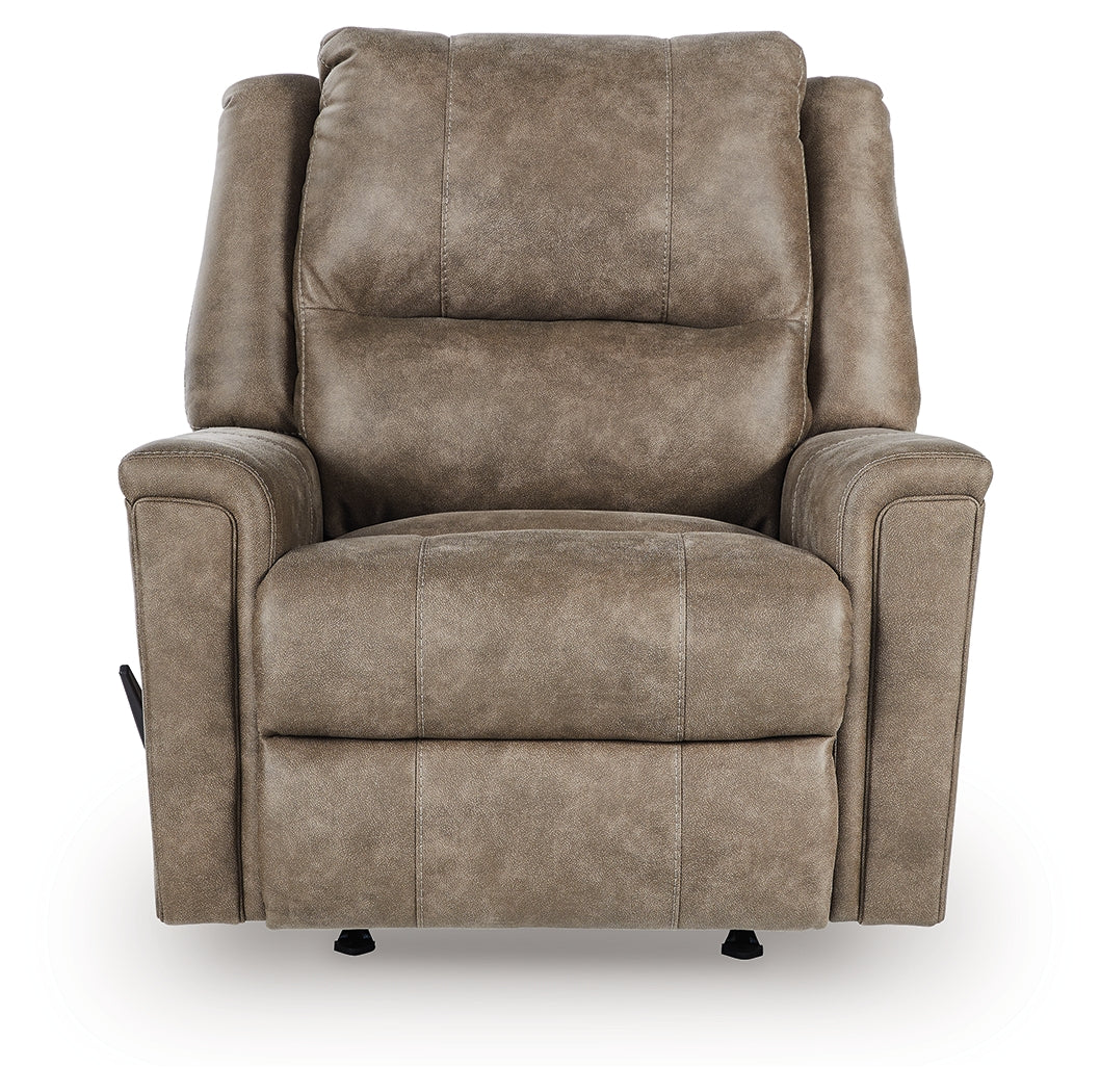 front view of Lixtowel Fog Faux Leather Recliner