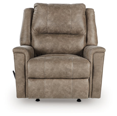 front view of Lixtowel Fog Faux Leather Recliner