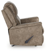 side profile of Lixtowel Fog Faux Leather Recliner
