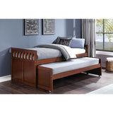 Rowe Dark Cherry Twin Over Twin Bed angled view