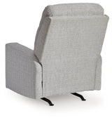 Skillins Stone Performance Fabric Recliner rear side angle