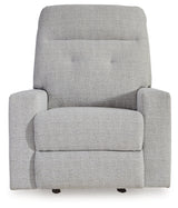 Skillins Stone Performance Fabric Recliner straight front view