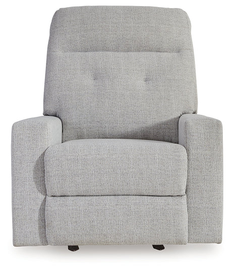 Skillins Stone Performance Fabric Recliner straight front view