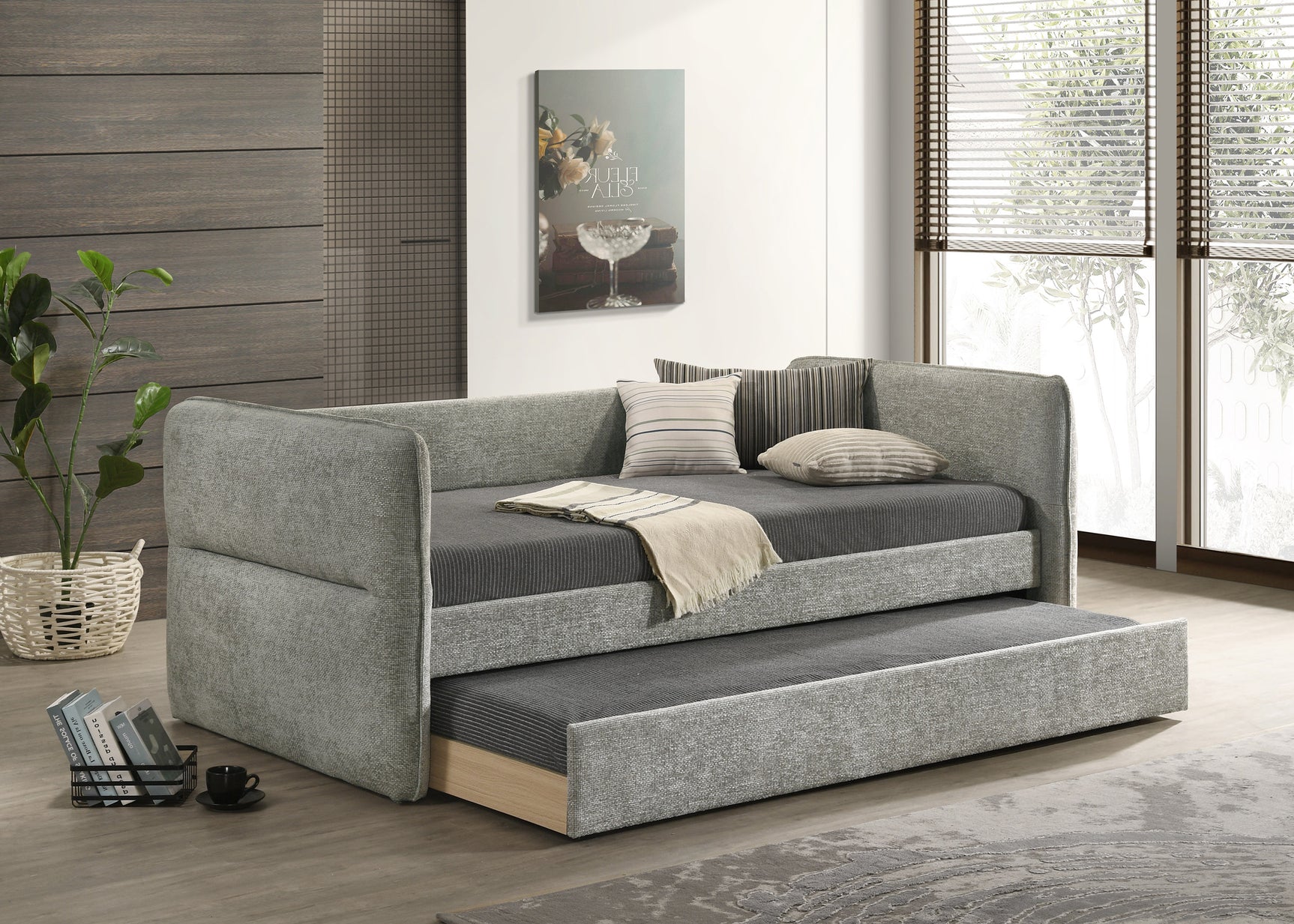 Philipa Light Gray Upholstered Daybed