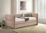 Philipa Mauve Upholstered Daybed side angle