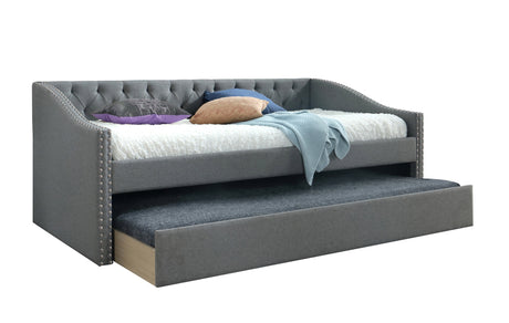 Wooden frame and arm details of Loretta Gray daybed