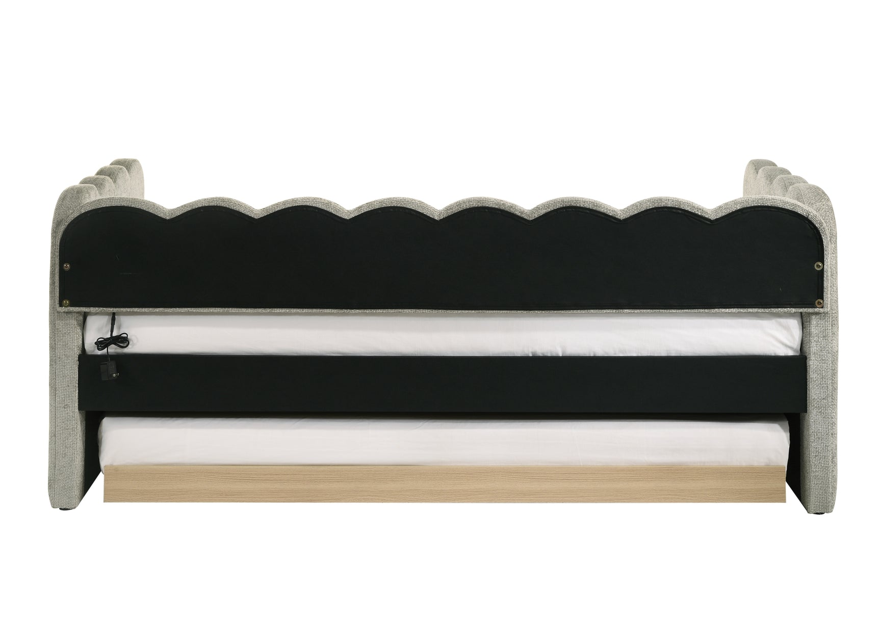 Overall assembled daybed view from front
