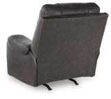 Femley Smoke Faux Leather Recliner back view
